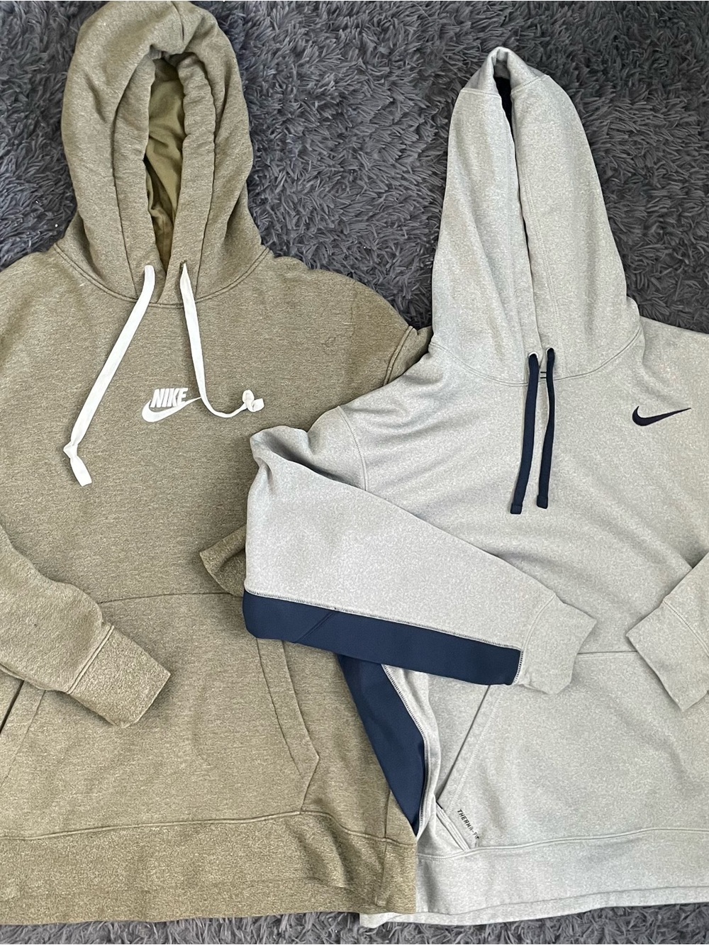 Men Size Large Nike Hoodie Sweatshirt Olive Green Grey Blue Lot Bundle